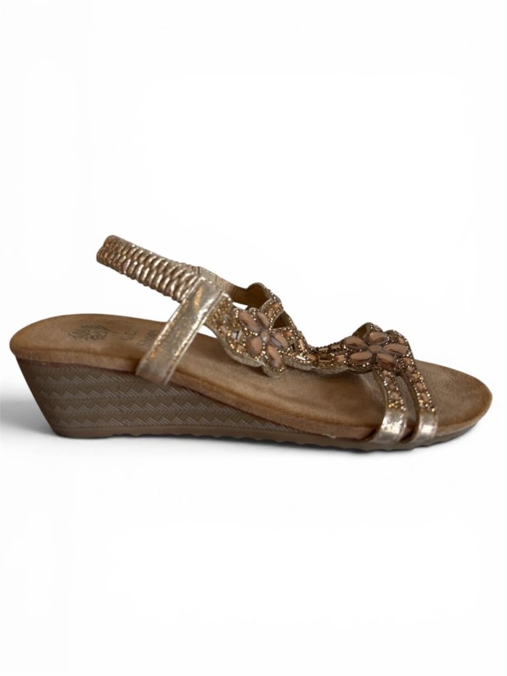 Bohemia Lascana Rhinestone/Beaded Wedge Women's Size 7 P1